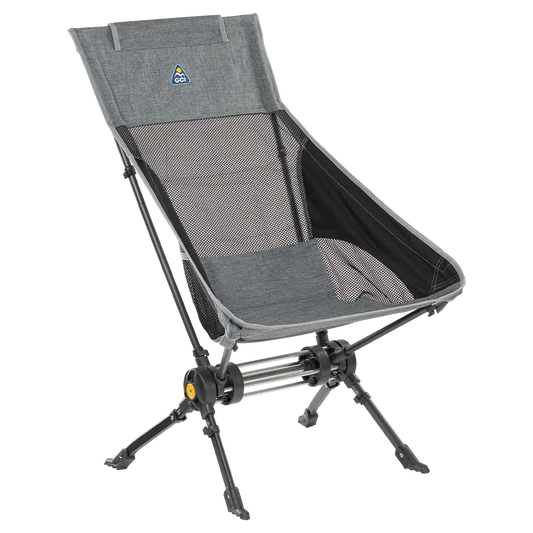 Telescoping Frame ComPack Rocker - Choice 980 - Pico Compact Folding Camp Chair with Carry Bag - Heathered Pewter