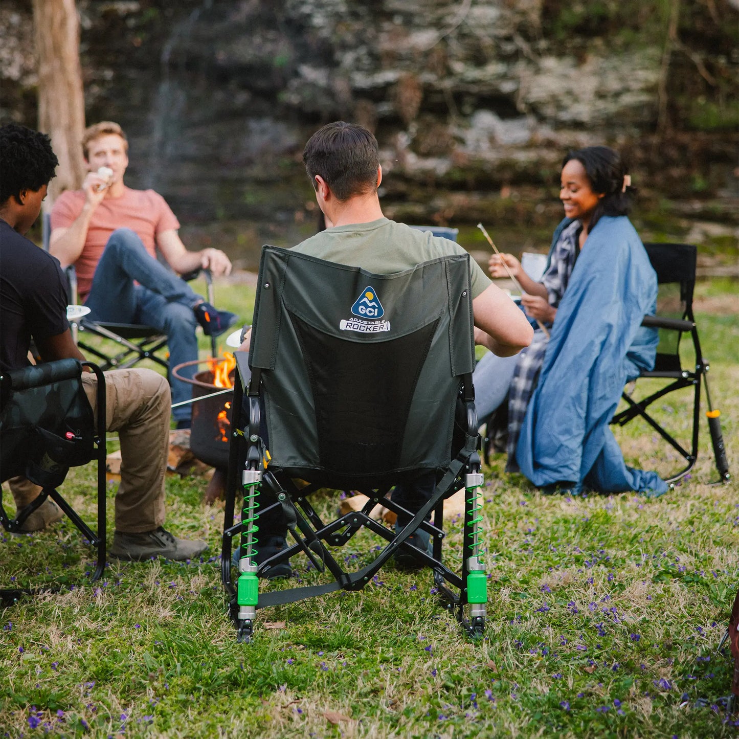 Smooth Motion Adjustable Rocker - Choice 573 - RoadTrip Rocker Smooth Motion Camp Chair Detail