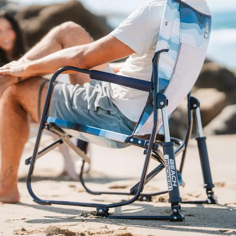 Backpack Travel Beach Rocker - Choice 712 - Portable Heavy-Duty Low Boy Chair for Ocean Side Detail