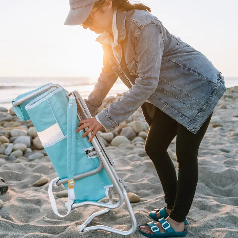 Space-Saving Pico Bi-Fold Beach Chair - Choice 601 - Pico Compact Folding Camp Chair with Carry Bag Detail