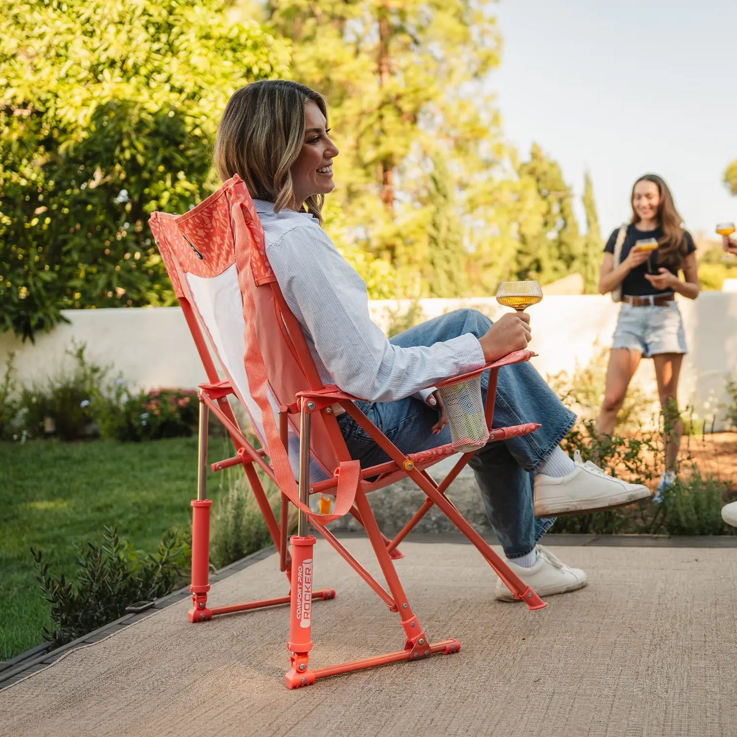 Smooth Motion Comfort Pro Rocker - Choice 375 - Freestyle Rocker Portable Outdoor Folding Chair Detail