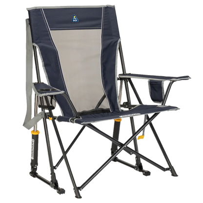 Smooth Motion Comfort Pro Rocker - Choice 375 - Freestyle Rocker Portable Outdoor Folding Chair - Indigo