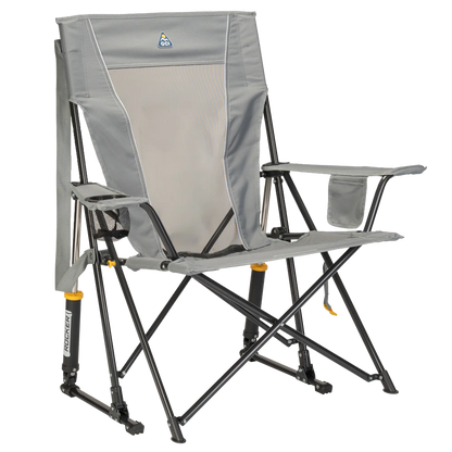 Smooth Motion Comfort Pro Rocker - Choice 375 - Freestyle Rocker Portable Outdoor Folding Chair - Mercury Gray