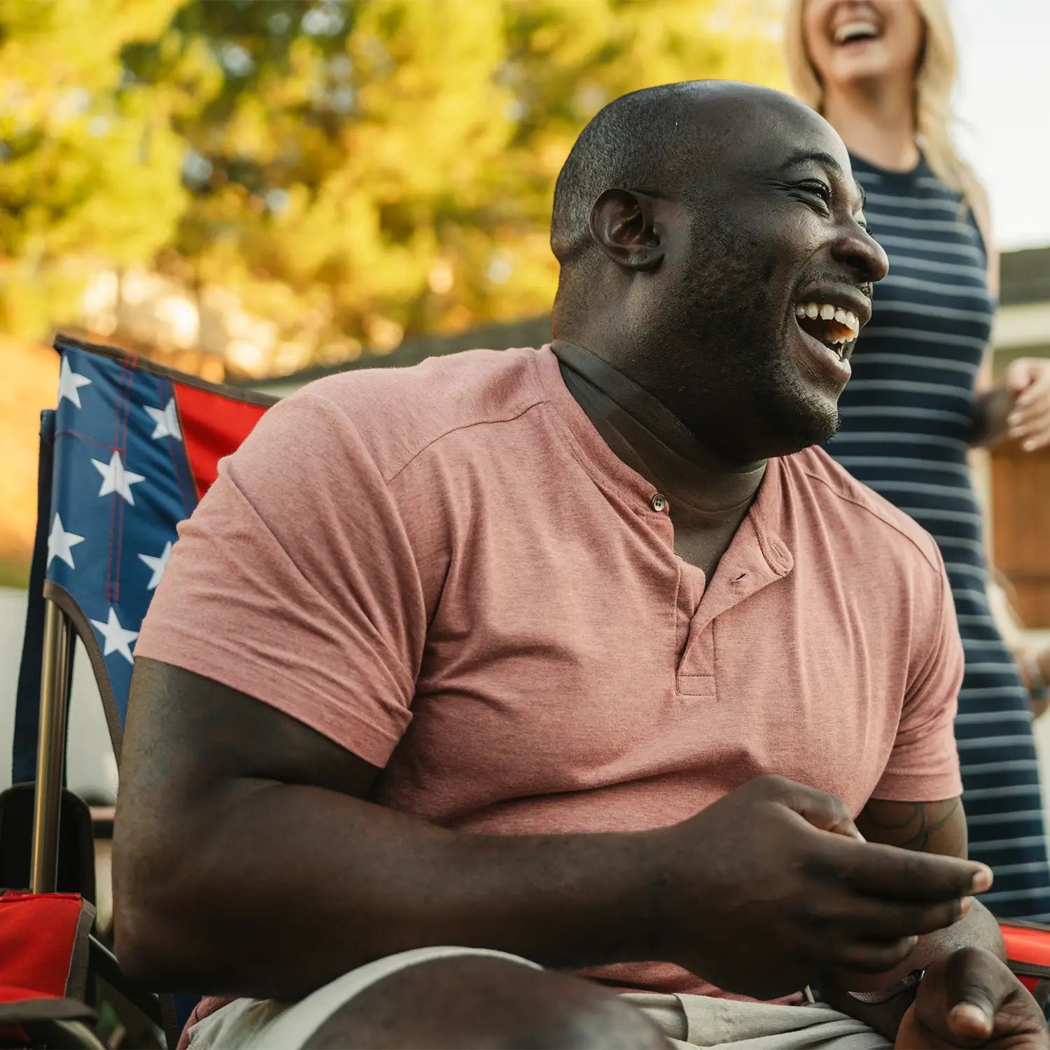Heavy-Duty Freestyle Comfort Pro Rocker - USA Anniversary Deluxe - Choice 424 - RoadTrip Rocker Smooth Motion Camp Chair Detail