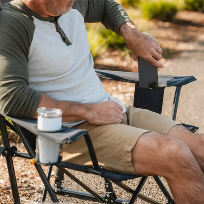 Patented Spring-Action Comfort Pro Rocker XL - Choice 107 - Heavy-Duty Kickback Rocker with Beverage Holder Detail