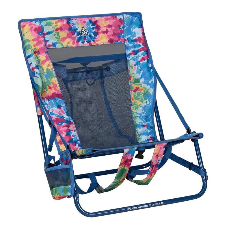 Micro-Folding Everywhere Chair 2 - Choice 656 - Space-Saving Micro-Folding Chair for Backpacking - Tie Dye