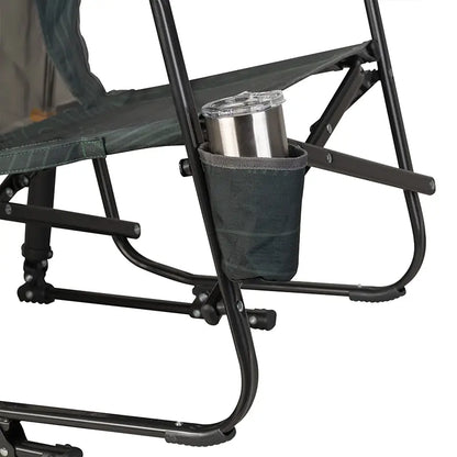 Luxury Camp FirePit Rocker - Choice 737 - Heavy-Duty Kickback Rocker with Beverage Holder Detail