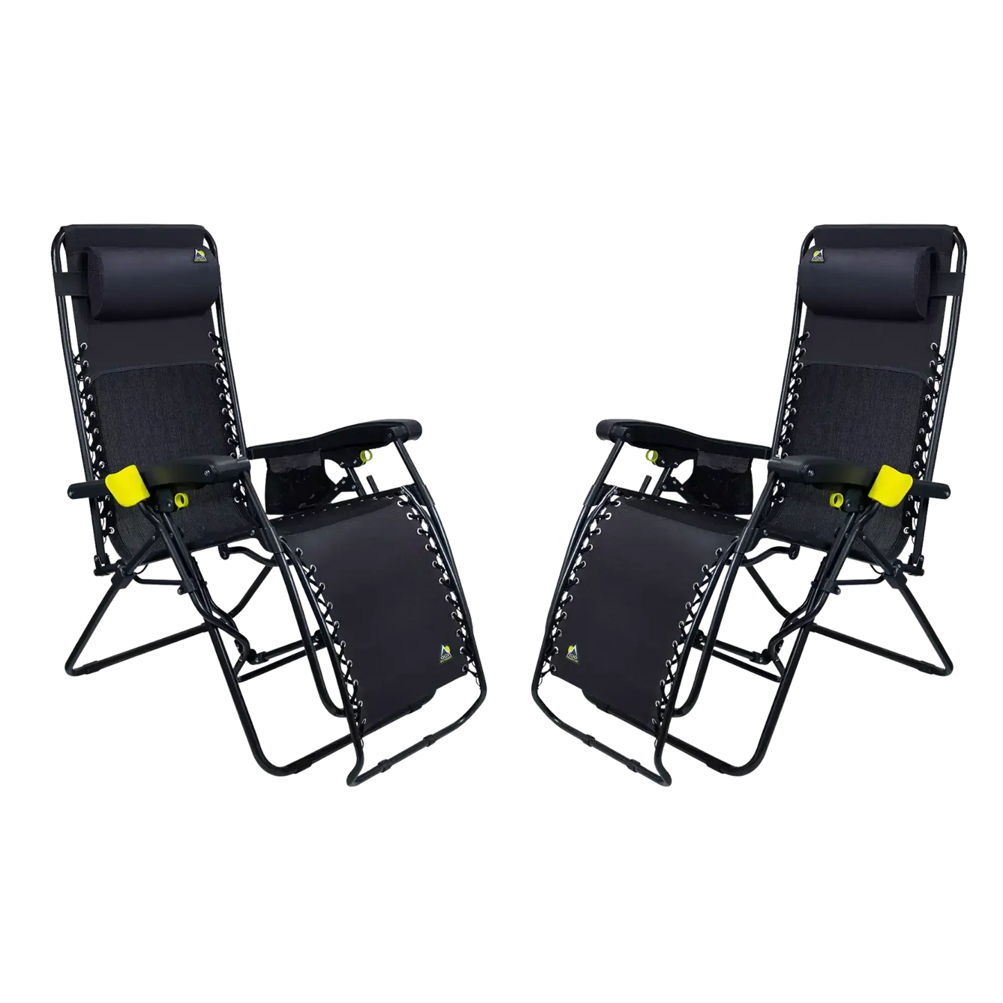 Rust-Resistant Aluminum Freeform Zero Gravity Lounger Bundle - Choice 507 - Low-Profile Reclining Beach Chair with Backpack Straps - Black