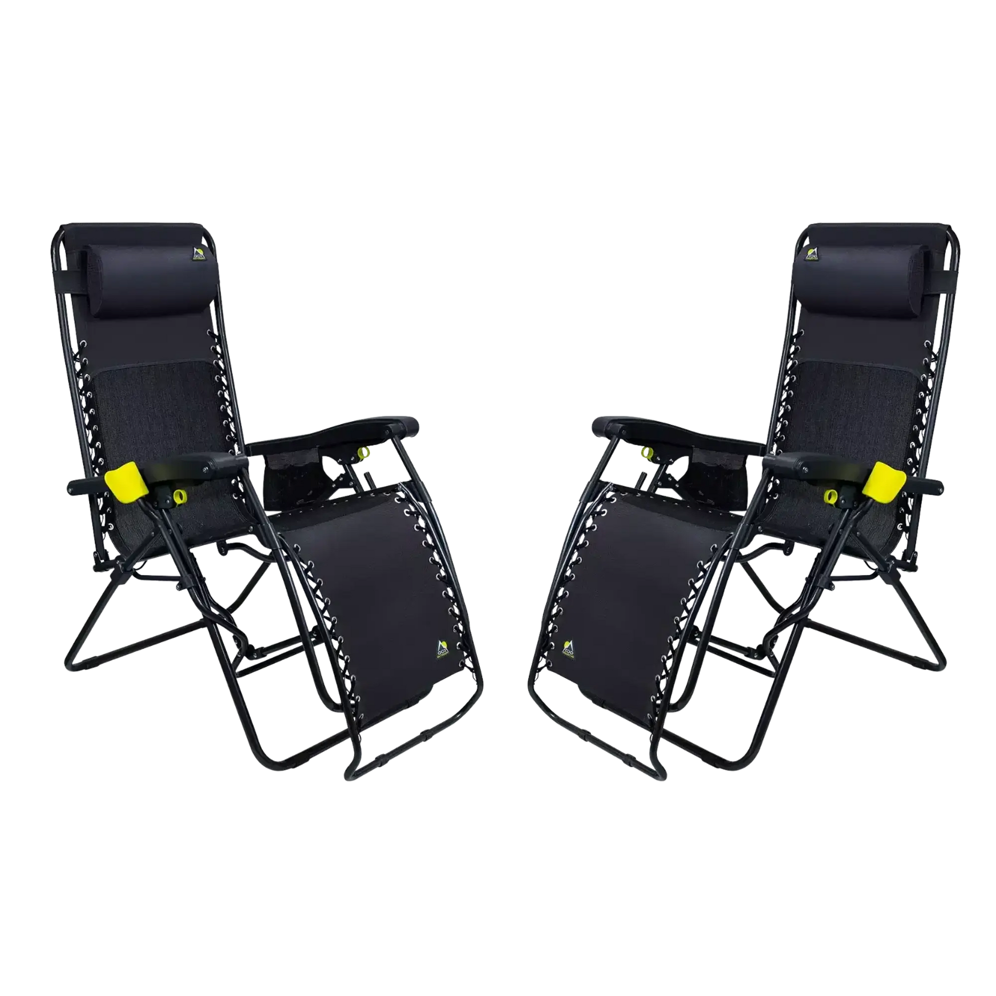 Rust-Resistant Aluminum Freeform Zero Gravity Lounger Bundle - Choice 507 - Low-Profile Reclining Beach Chair with Backpack Straps - Black