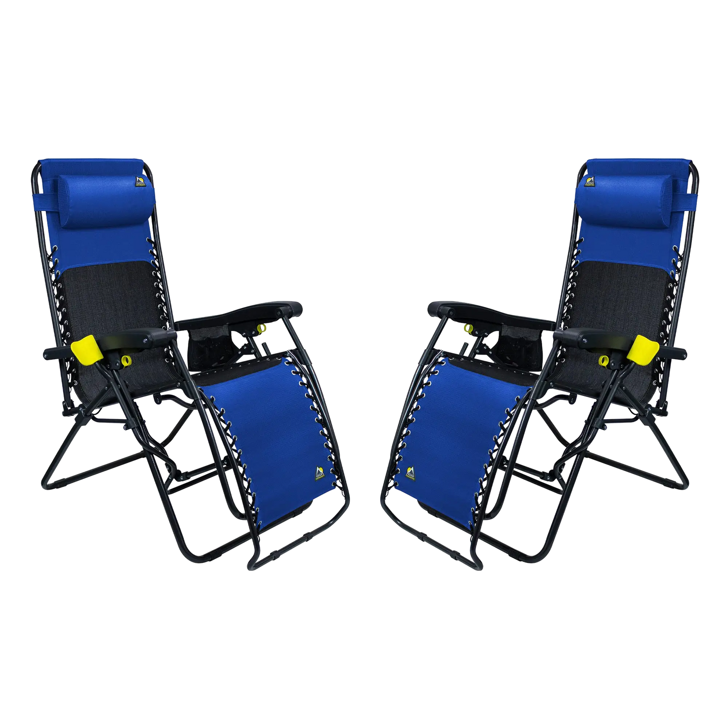 Rust-Resistant Aluminum Freeform Zero Gravity Lounger Bundle - Choice 507 - Low-Profile Reclining Beach Chair with Backpack Straps - Royal Blue