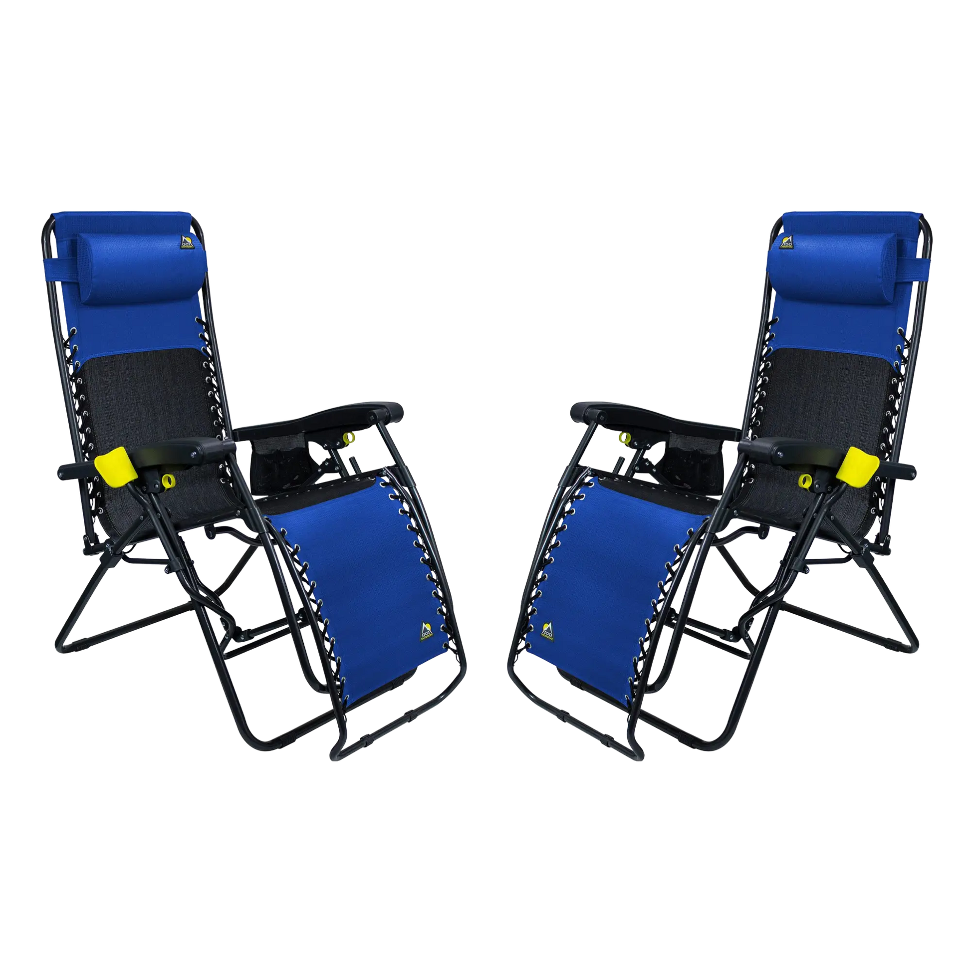Rust-Resistant Aluminum Freeform Zero Gravity Lounger Bundle - Choice 507 - Low-Profile Reclining Beach Chair with Backpack Straps - Royal Blue