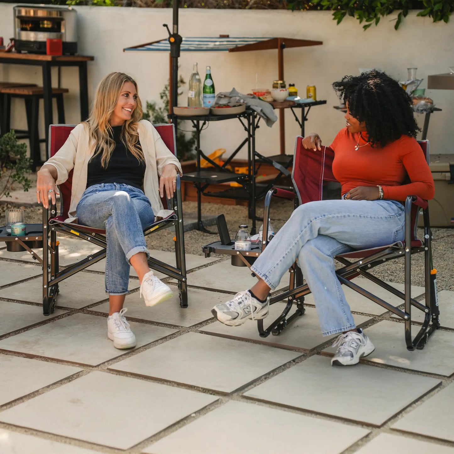 Heavy-Duty Freestyle Freestyle Rocker XL with Side Table - Choice 836 - Patented Spring-Action Rocking Chair for Camping Detail
