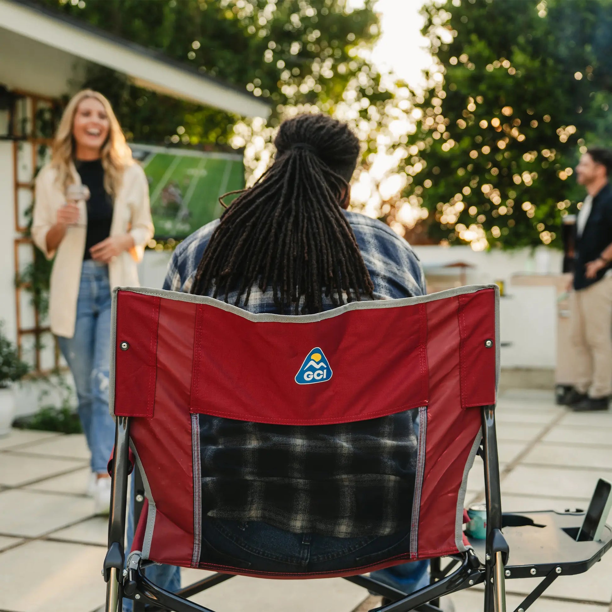 Heavy-Duty Freestyle Freestyle Rocker XL with Side Table - Choice 836 - Patented Spring-Action Rocking Chair for Camping Detail