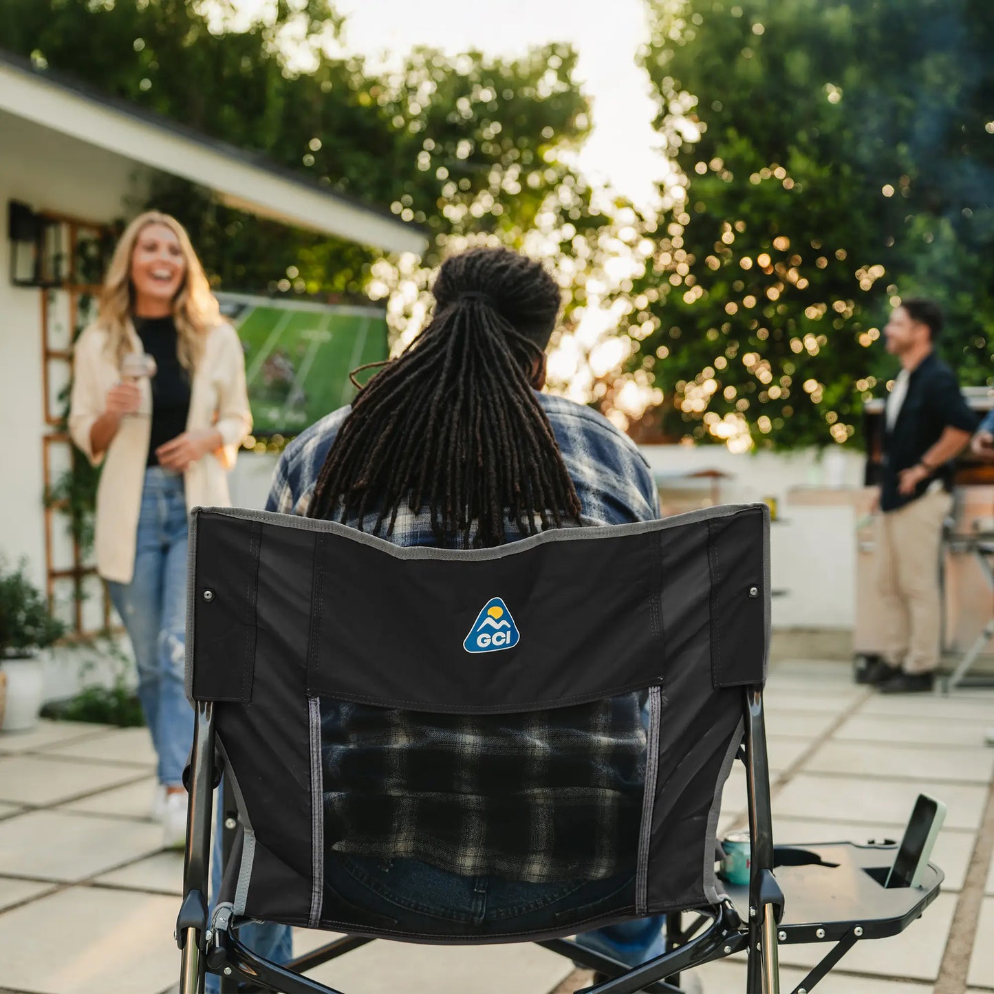 Heavy-Duty Freestyle Freestyle Rocker XL with Side Table - Choice 836 - Patented Spring-Action Rocking Chair for Camping Detail