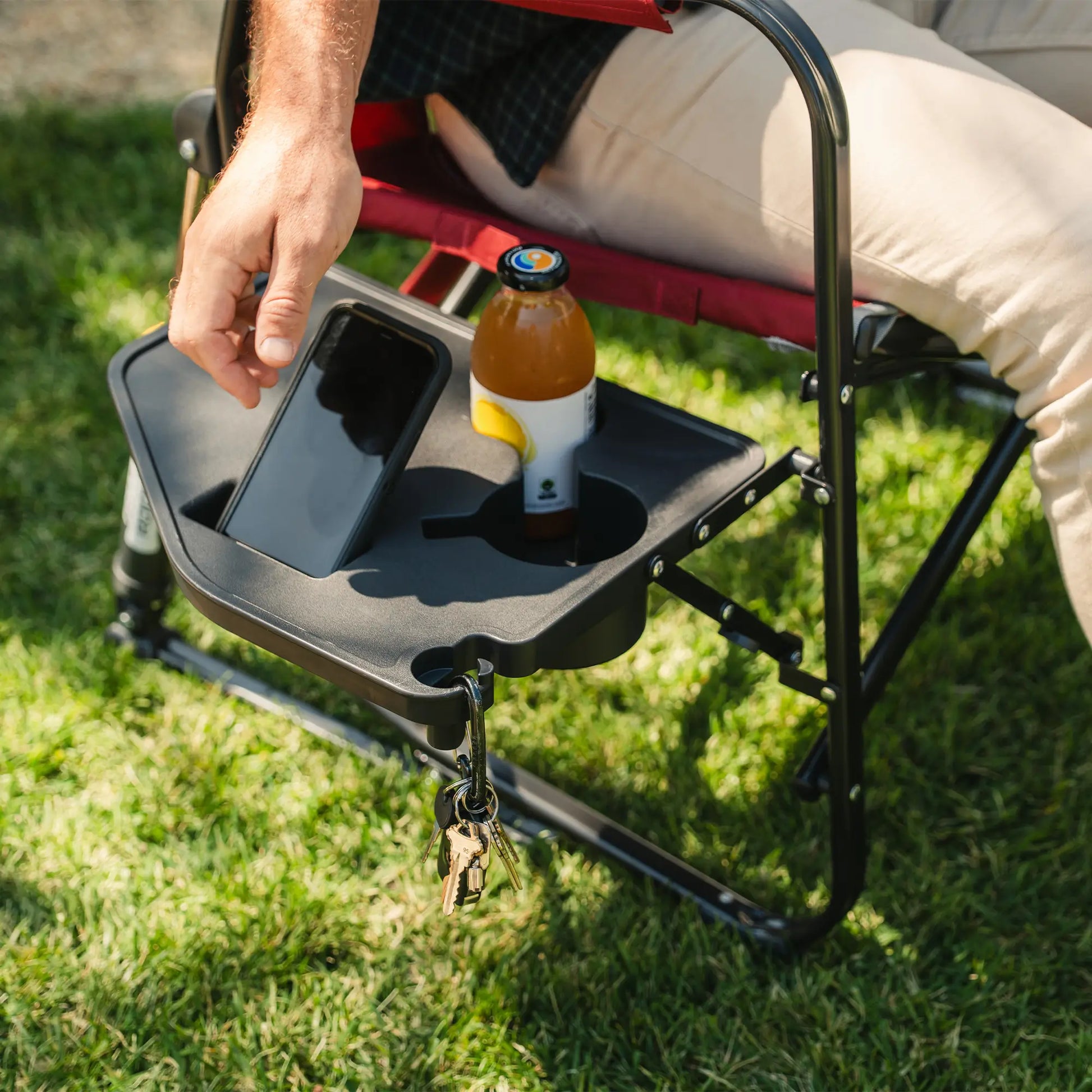 Heavy-Duty Freestyle Freestyle Rocker XL with Side Table - Choice 836 - Patented Spring-Action Rocking Chair for Camping Detail