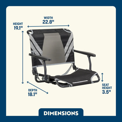 Bleacher-Friendly Big Comfort Stadium Chair with Armrests - Choice 465 - Ergonomic Portable Stadium Seat for Sports Events Detail