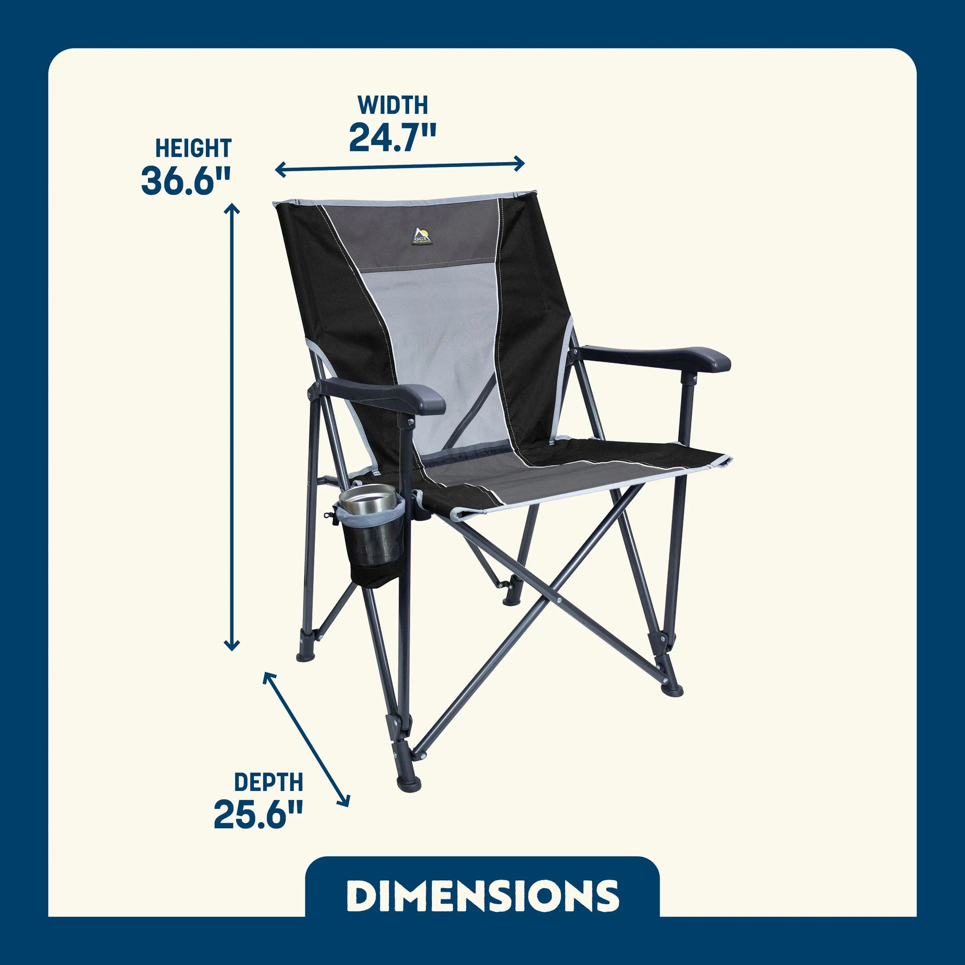 Lightweight Messenger Eazy Chair - Choice 976 - Premium Slim-Fold Compact Chair with Messenger Bag Detail