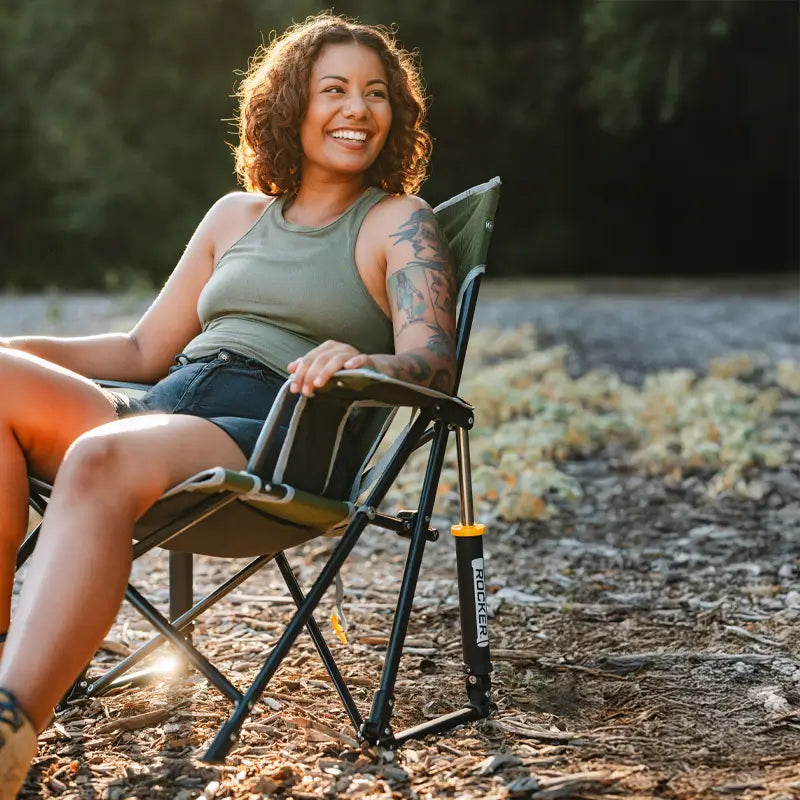 Heavy-Duty Freestyle Kickback Rocker - Choice 345 - Freestyle Rocker Portable Outdoor Folding Chair Detail