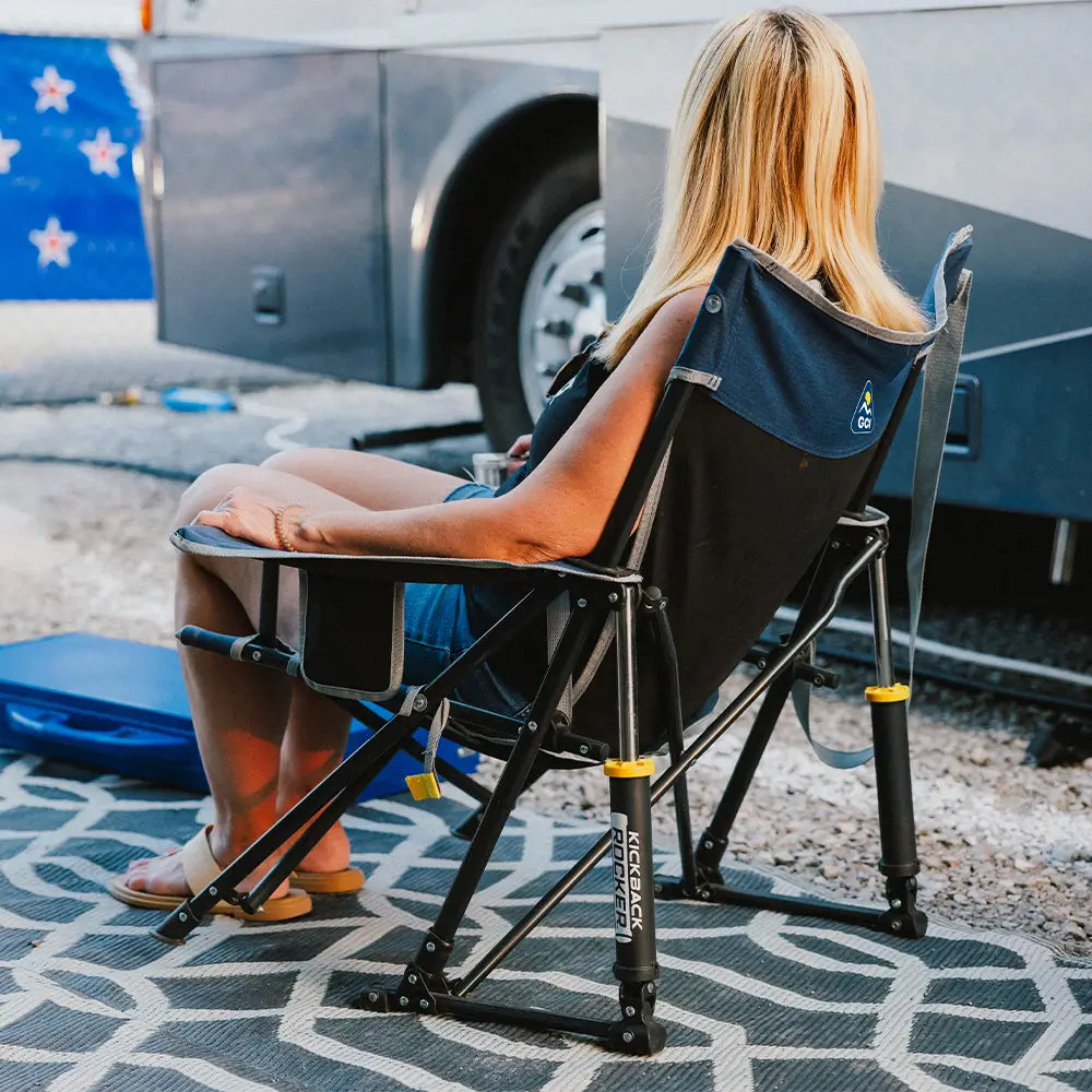 Heavy-Duty Freestyle Kickback Rocker - Choice 345 - Freestyle Rocker Portable Outdoor Folding Chair Detail