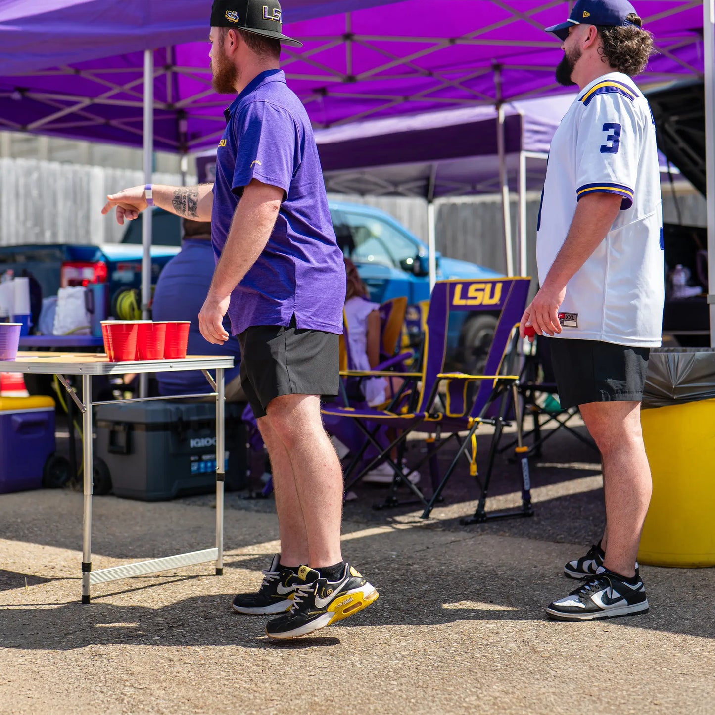 Bleacher-Friendly College Comfort Pro Rocker - LSU Tigers - Choice 880 - Lightweight Folding Bleacher Chair with Cushioning Detail