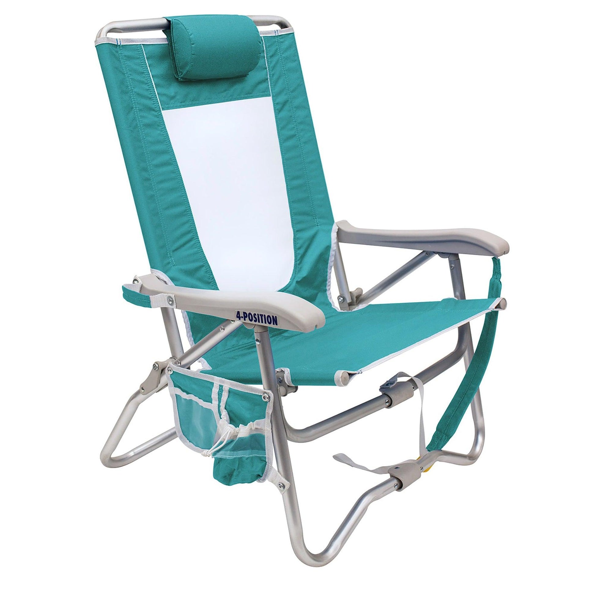 Space-Saving Pico Bi-Fold Beach Chair - Choice 601 - Pico Compact Folding Camp Chair with Carry Bag - Seafoam
