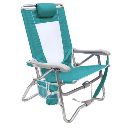 Space-Saving Pico Bi-Fold Beach Chair - Choice 601 - Pico Compact Folding Camp Chair with Carry Bag - Seafoam