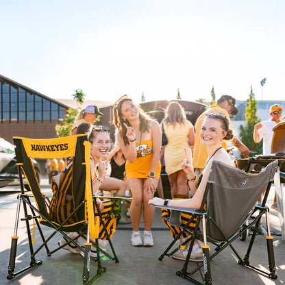 Secure-Hook College Comfort Pro Rocker - Iowa Hawkeyes - Choice 249 - Bleacher-Friendly Stadium Chair with Back Support Detail