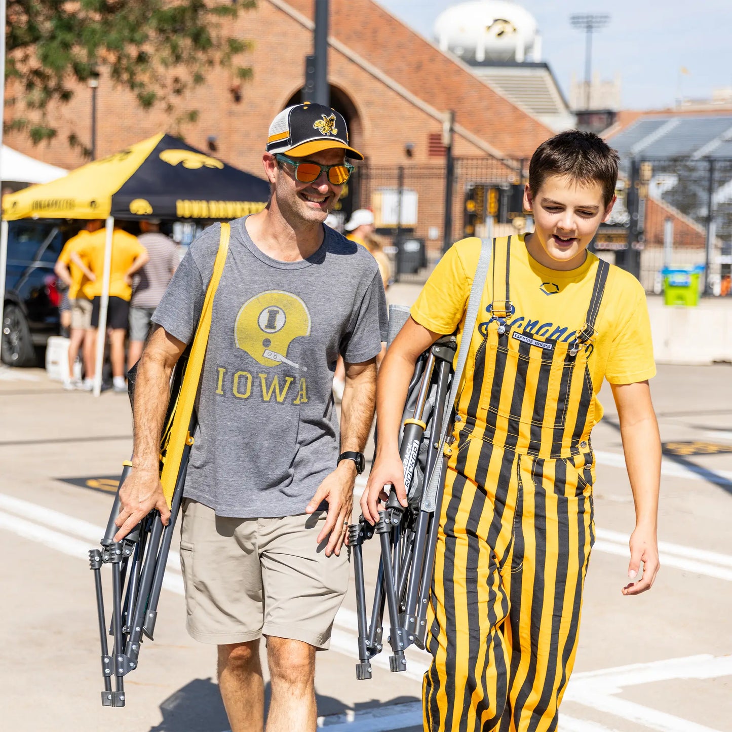 Secure-Hook College Comfort Pro Rocker - Iowa Hawkeyes - Choice 249 - Bleacher-Friendly Stadium Chair with Back Support Detail