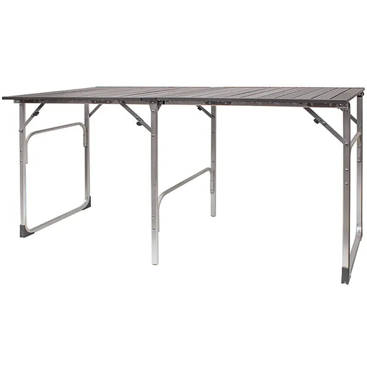 Stainless Steel BBQ Slim-Fold Table - Choice 196 - Heavy-Duty Stainless Steel Camp Cooking Gear - Default Title