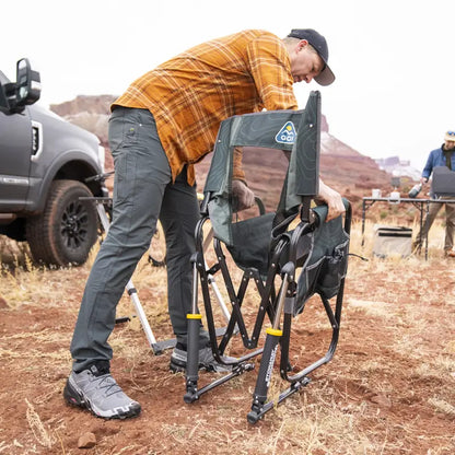 Lightweight Messenger Stowaway Rocker - Choice 794 - Premium Slim-Fold Compact Chair with Messenger Bag Detail
