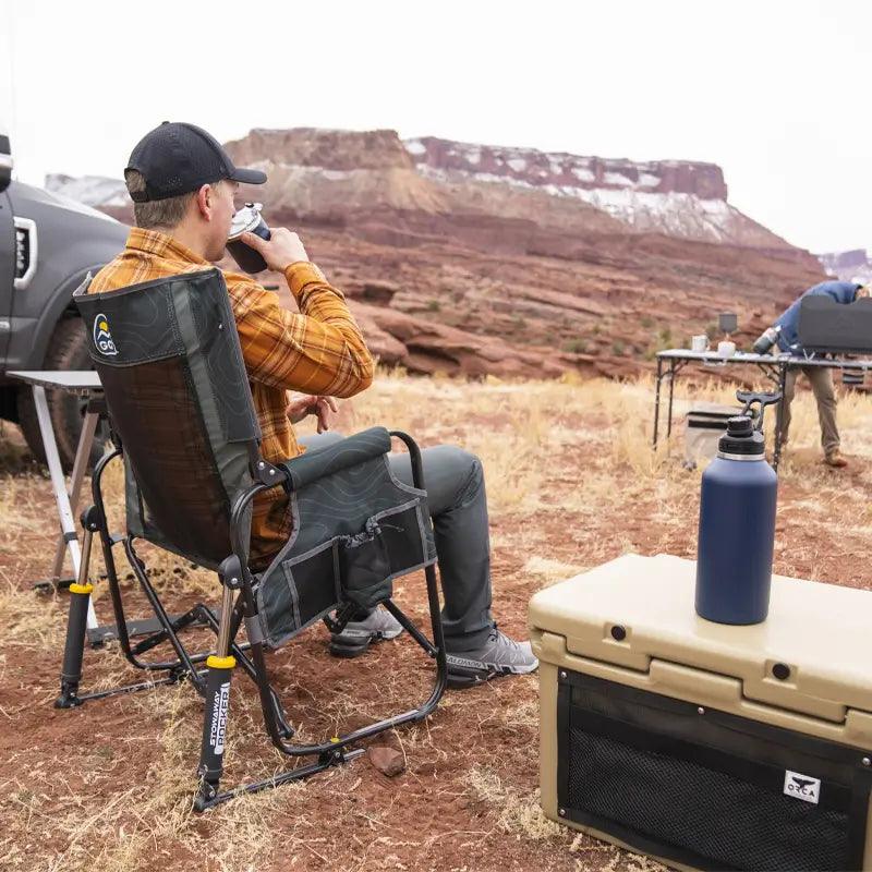 Lightweight Messenger Stowaway Rocker - Choice 794 - Premium Slim-Fold Compact Chair with Messenger Bag Detail