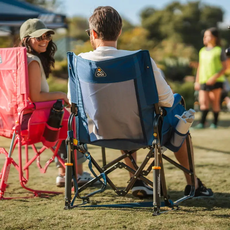 Lightweight Messenger Stowaway Rocker - Choice 794 - Premium Slim-Fold Compact Chair with Messenger Bag Detail