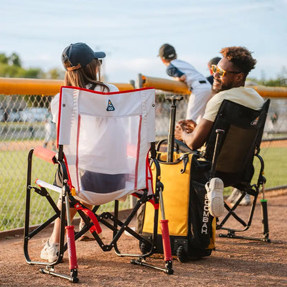 Lightweight Messenger Stowaway Rocker - Choice 794 - Premium Slim-Fold Compact Chair with Messenger Bag Detail