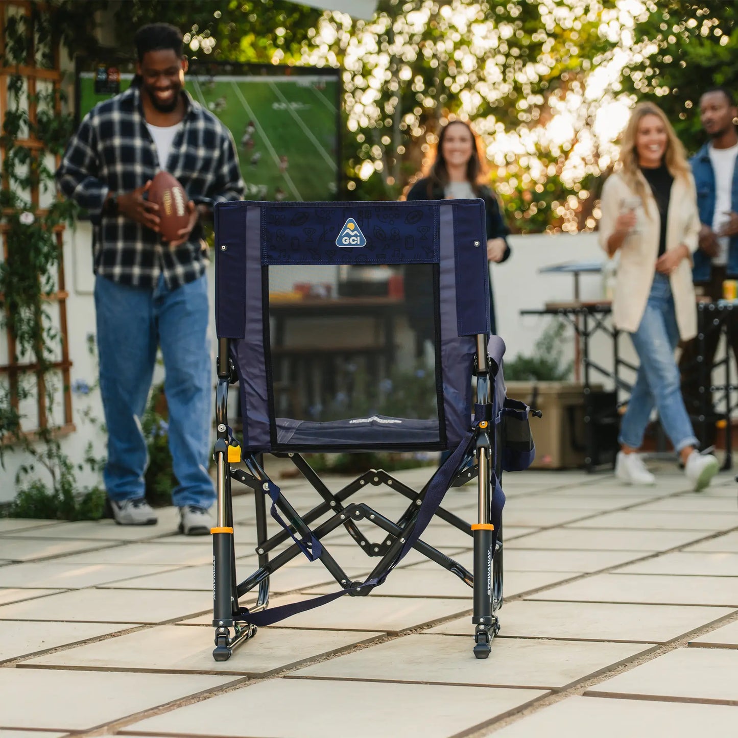 Lightweight Messenger Stowaway Rocker - Choice 794 - Premium Slim-Fold Compact Chair with Messenger Bag Detail