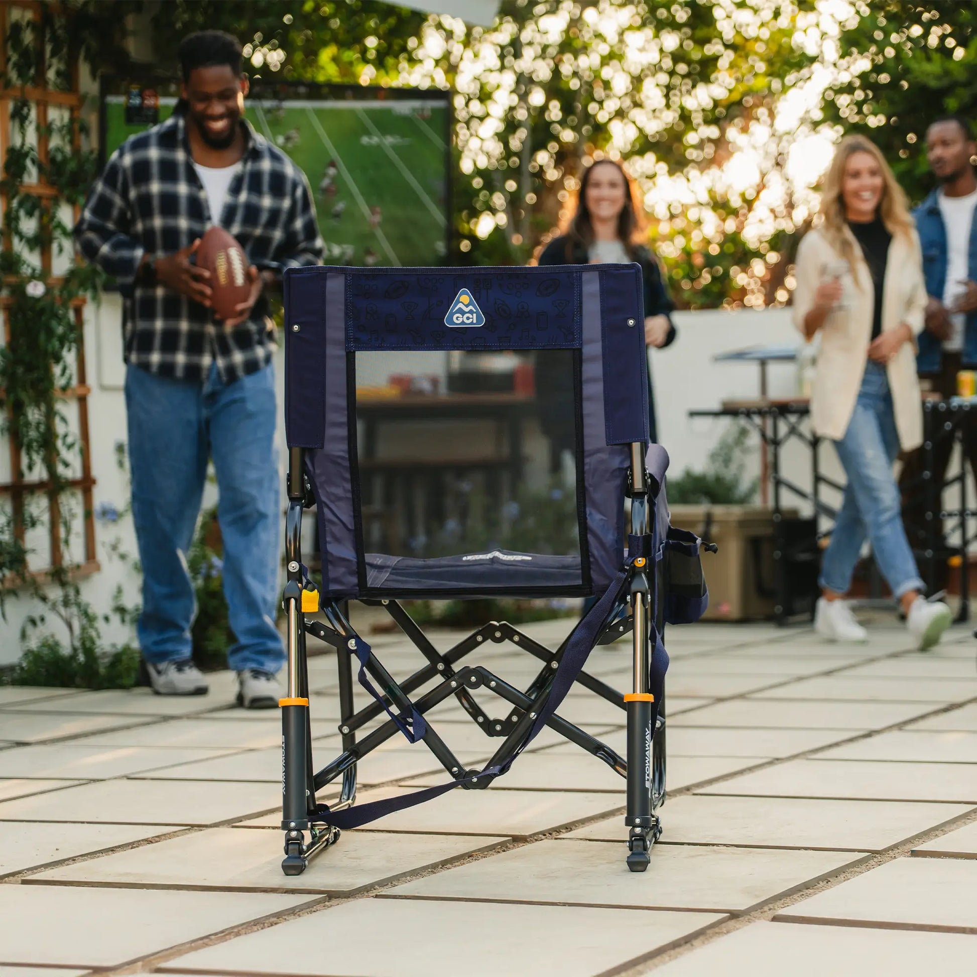 Lightweight Messenger Stowaway Rocker - Choice 794 - Premium Slim-Fold Compact Chair with Messenger Bag Detail
