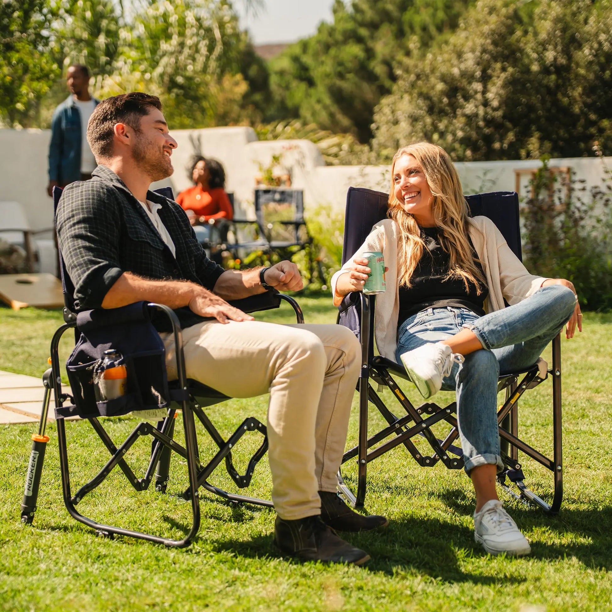 Lightweight Messenger Stowaway Rocker - Choice 794 - Premium Slim-Fold Compact Chair with Messenger Bag Detail
