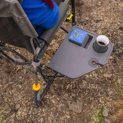 Smooth Motion Stowaway Rocker with Side Table - Choice 253 - Patented Spring-Action Rocking Chair for Camping Detail