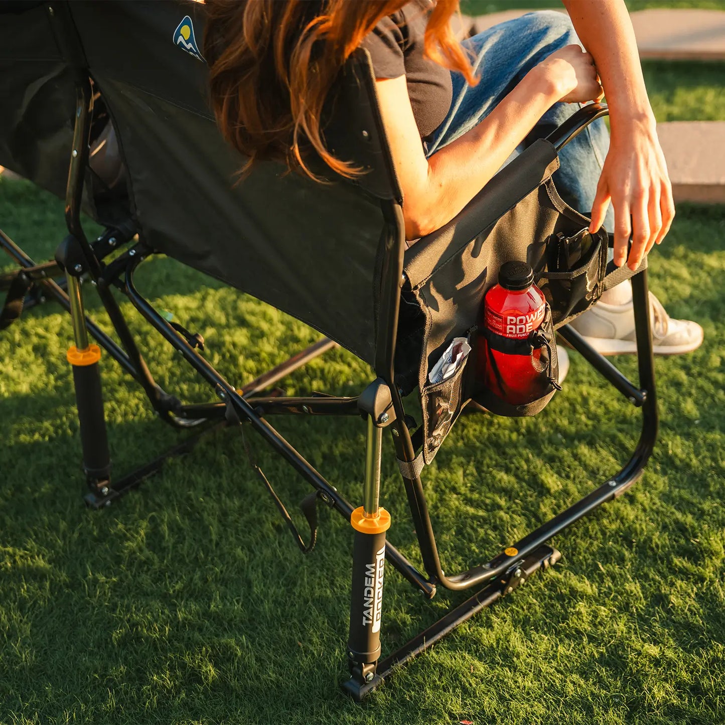 Luxury Camp Tandem Rocker - Choice 227 - Patented Spring-Action Rocking Chair for Camping Detail