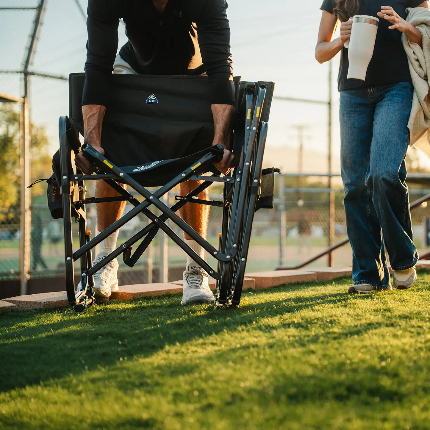 Luxury Camp Tandem Rocker - Choice 227 - Patented Spring-Action Rocking Chair for Camping Detail