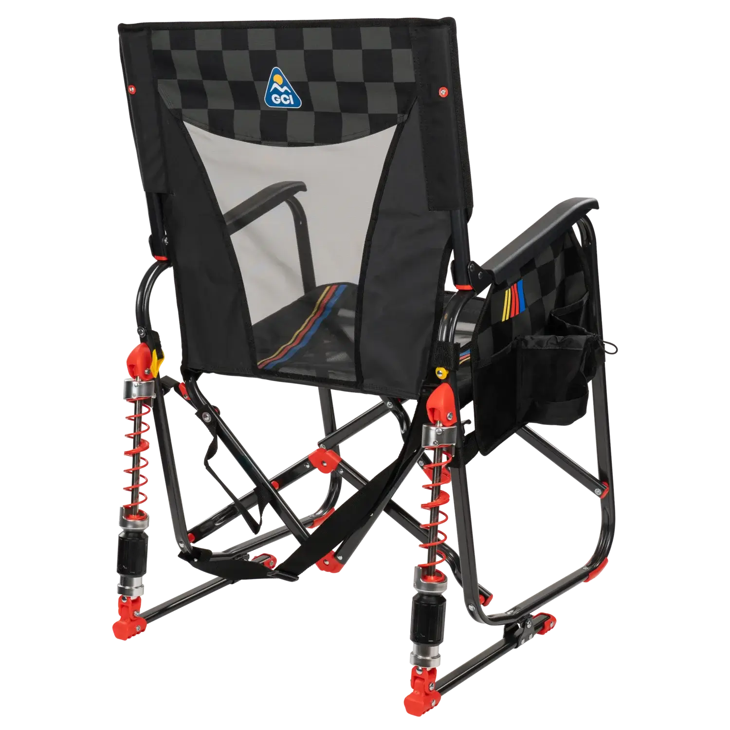 Luxury Camp Adjustable Rocker - NASCAR - Choice 899 - Heavy-Duty Kickback Rocker with Beverage Holder Detail