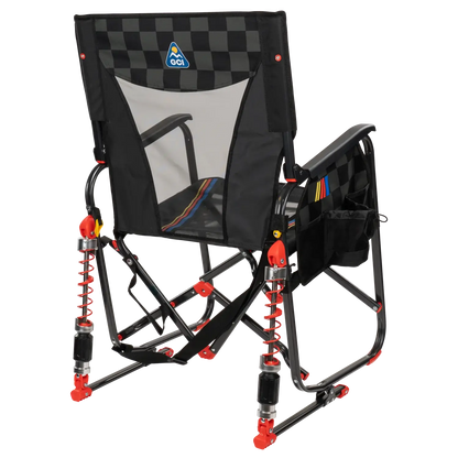 Luxury Camp Adjustable Rocker - NASCAR - Choice 899 - Heavy-Duty Kickback Rocker with Beverage Holder Detail