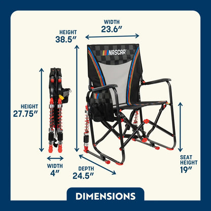 Luxury Camp Adjustable Rocker - NASCAR - Choice 899 - Heavy-Duty Kickback Rocker with Beverage Holder Detail