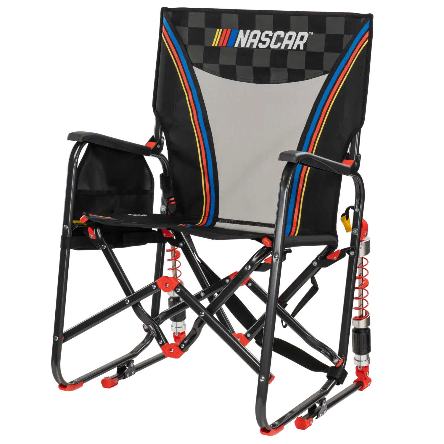 Luxury Camp Adjustable Rocker - NASCAR - Choice 899 - Heavy-Duty Kickback Rocker with Beverage Holder Detail