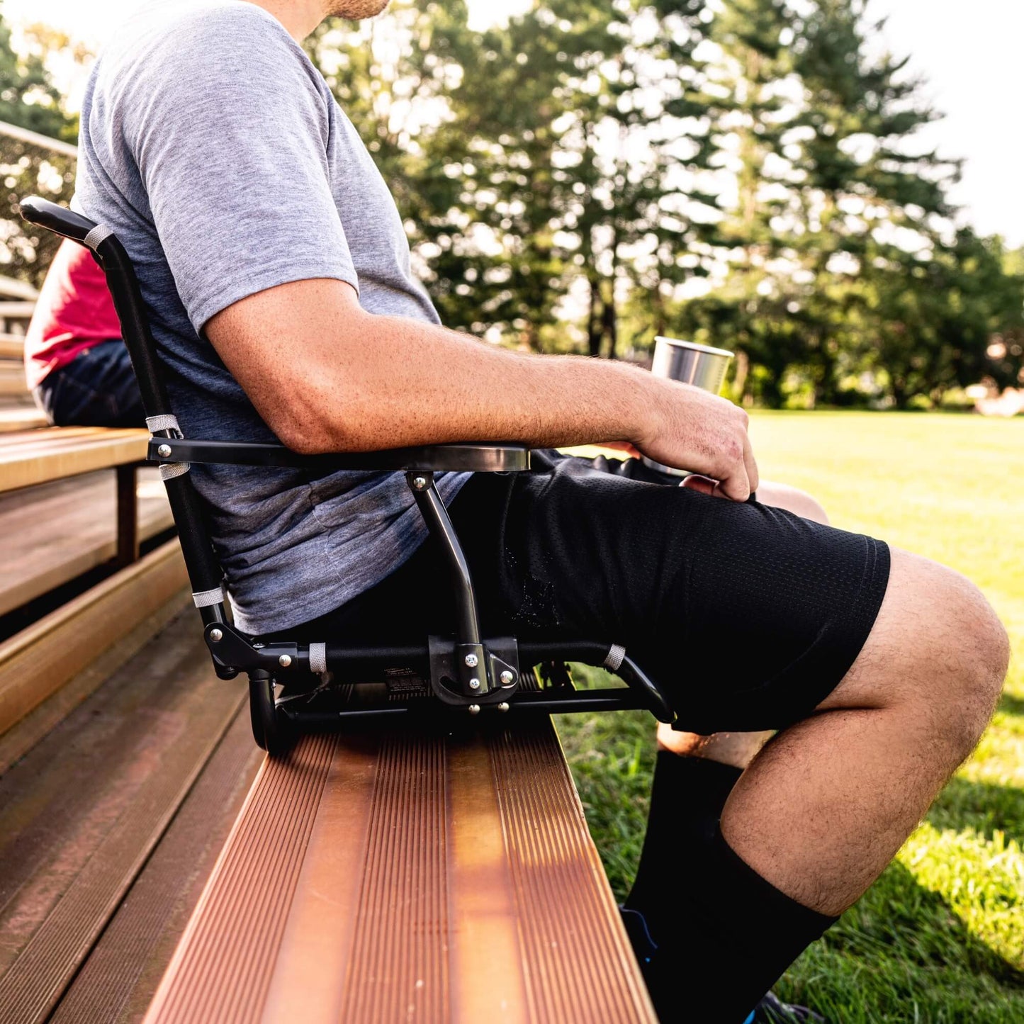 Bleacher-Friendly Big Comfort Stadium Chair with Armrests - Choice 465 - Ergonomic Portable Stadium Seat for Sports Events Detail