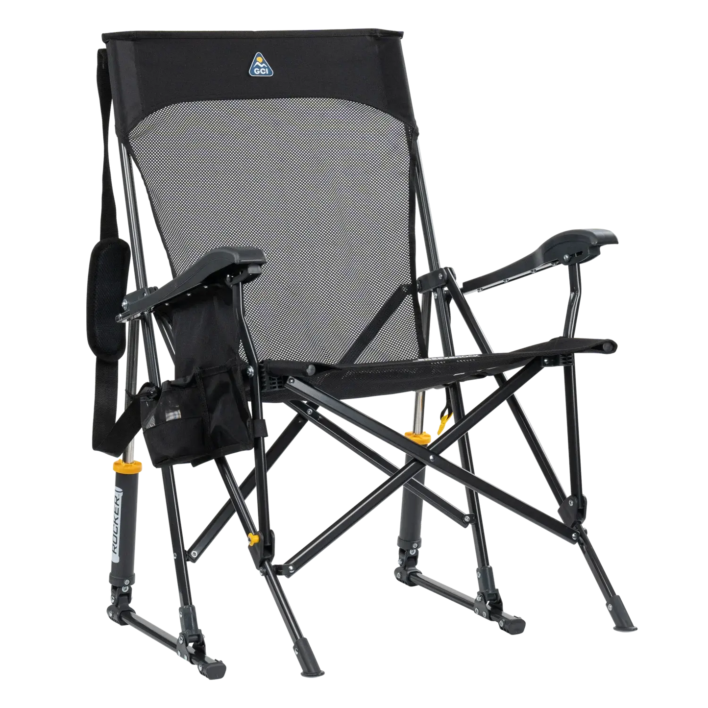 Luxury Camp BreezeRocker - Choice 504 - Freestyle Rocker Portable Outdoor Folding Chair - Black