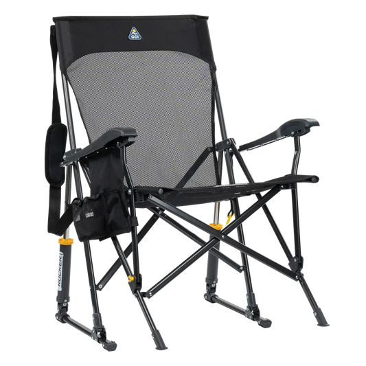Luxury Camp BreezeRocker - Choice 504 - Freestyle Rocker Portable Outdoor Folding Chair - Black