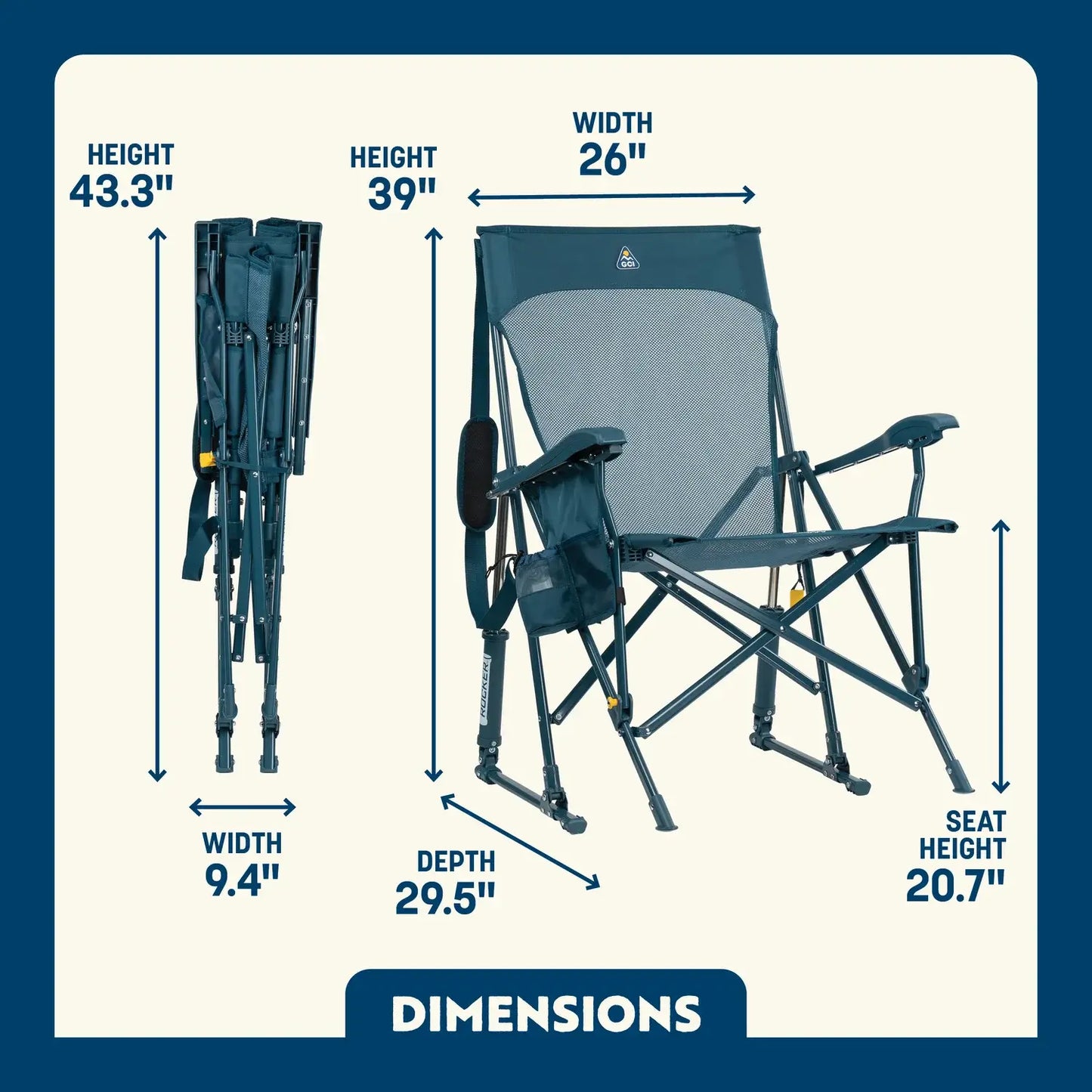 Luxury Camp BreezeRocker - Choice 504 - Freestyle Rocker Portable Outdoor Folding Chair Detail