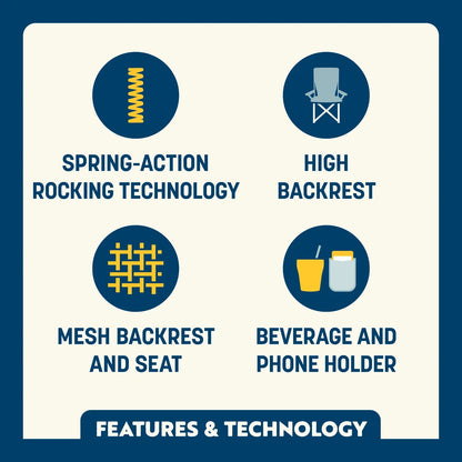 Luxury Camp BreezeRocker - Choice 504 - Freestyle Rocker Portable Outdoor Folding Chair Detail