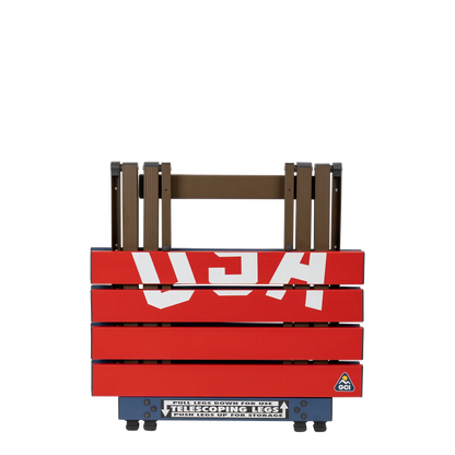 Heat-Resistant Tool Compact Camp Table 20 - USA Anniversary Deluxe - Choice 757 - Heavy-Duty Stainless Steel Camp Cooking Gear Detail
