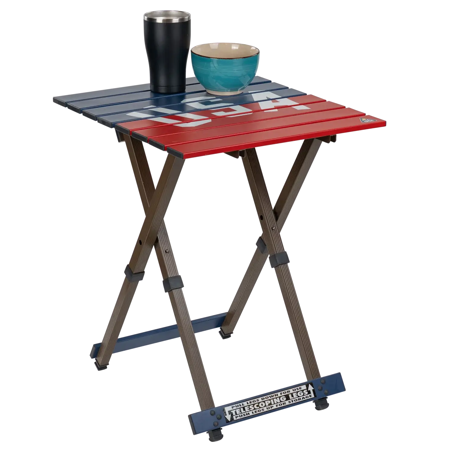 Heat-Resistant Tool Compact Camp Table 20 - USA Anniversary Deluxe - Choice 757 - Heavy-Duty Stainless Steel Camp Cooking Gear Detail